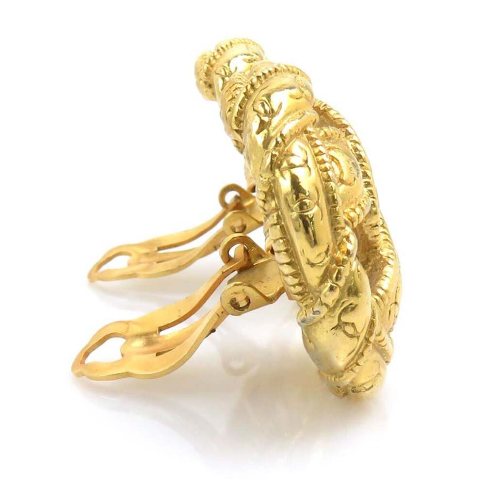 Chanel Cc Logo Clip-On Earrings Gold- #244038C56B - Picture 2 of 9